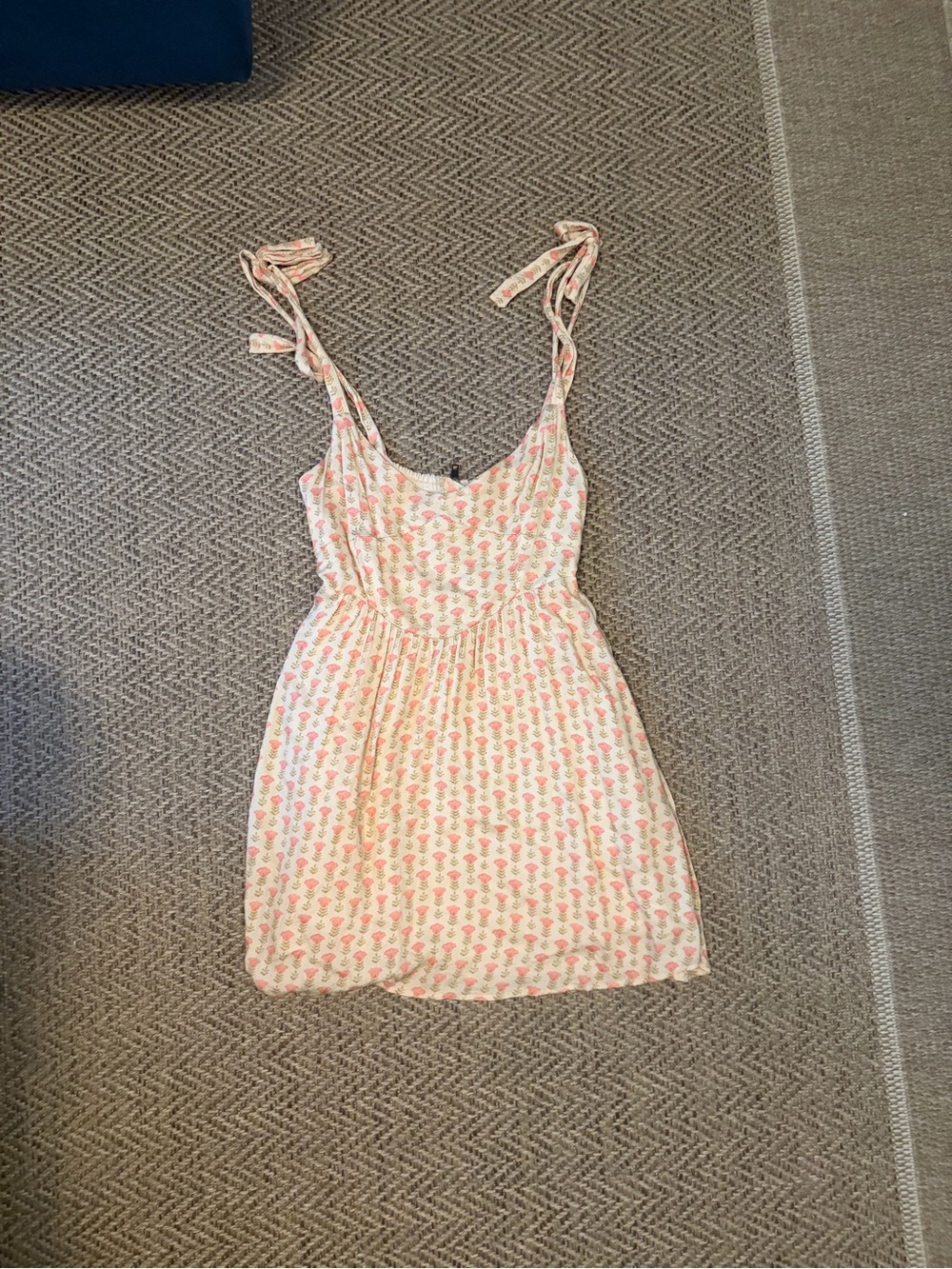 Pink Floral Sundress with Tie Shoulders